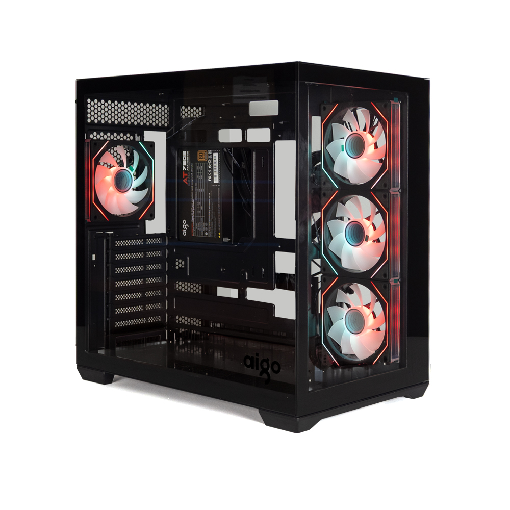Aigo C280 750W 80 pLus Bronze 4x12cm ARGB Fanlı Mid Tower Oyunuc Kasası
