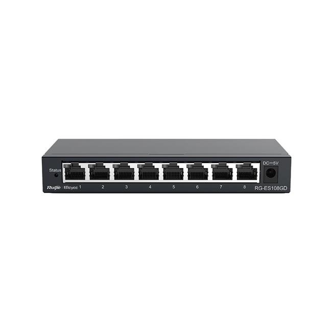 Ruijie RG-ES108GD 8 Port Gigabit Çelik Kasa Masaüstü Switch