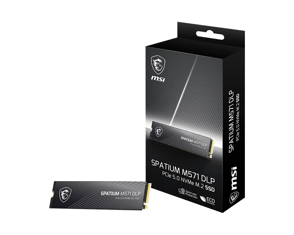 Msi SPATIUM M571 DLP PCIE 5.0 NVME M.2 2 TB 11500-1000Mb/s PCIe NVMe Gen5 22x80 SSD Hardisk