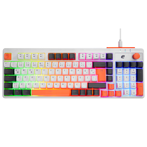 Acer EAK860 USB Q TR 100 Tuşlu  RGB Backlight Mekanik Beyaz Kablolu Oyuncu Klavyesi