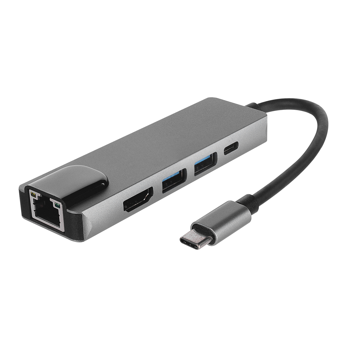 Hytech HY-USBC80 USB Type C to HDMI 4K 2xUSB 3.0 PD RJ45 Gigabit Adaptör
