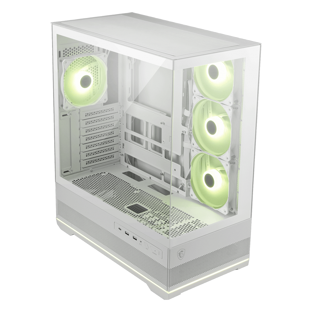 Msi MAG PANO 110R PZ WHITE PSU YOK 4x12cm ARGB Fanlı Beyaz ATX Panoromik Oyuncu Kasası