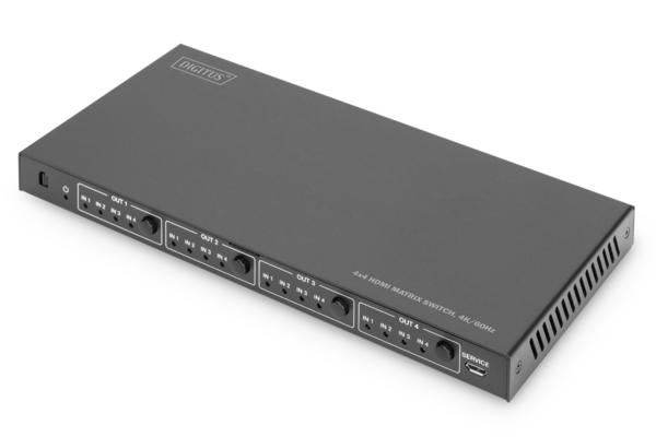 Digitus DS-55511 4 Port Giriş 4 Port Çıkış 4K 60HZ 18Gps HDCP 2.2 HDR HDMI Matrix Switch