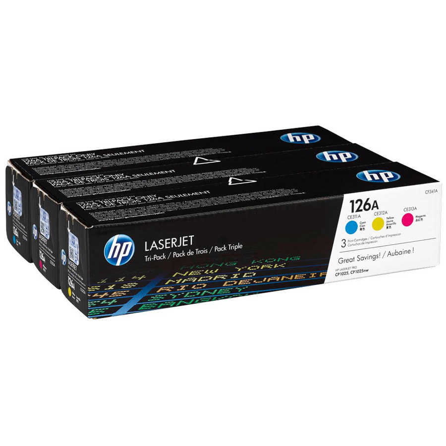 Hp CF341A 126A 1.000 Sayfalık Mavi Kırmızı Sarı 3 lü Paket Orijinal Laser Toner