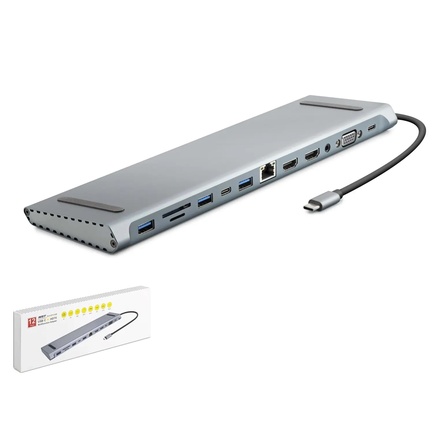 Hadron HDX7855 Usb Type C to HDMI 4K VGA RJ45 AUDİO 4xUSB 3.0 PD SD TF 10 in 1 Dock Station