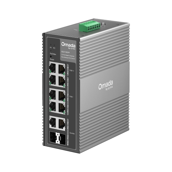 Tp-Link IES210GPP 8 Port Gigabit PoE 2 Port Uplink 2 Port SFP 240W  Yönetilebilir Endüstriyel PoE Switch