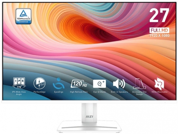 Msi PRO MP275W E2 27 inch 1920x1080 1ms 120HZ Multimedia VGA HDMI Free-Sync Flast IPS Beyaz Monitör