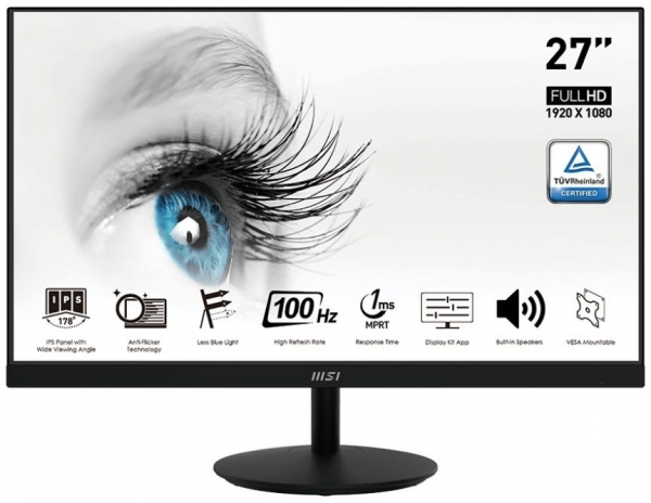 Msi PRO MP271A 27 inch 1920x1080 1ms 100Hz Multimedia VGA HDMI DP Adaptive-Sync IPS Monitör