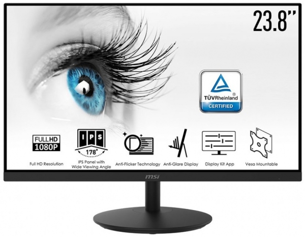 Msi PRO MP242 23.8 inch 1920x1080 5ms 75hz Multimedia VGA HDMI IPS Anti-Glare FHD Monitör