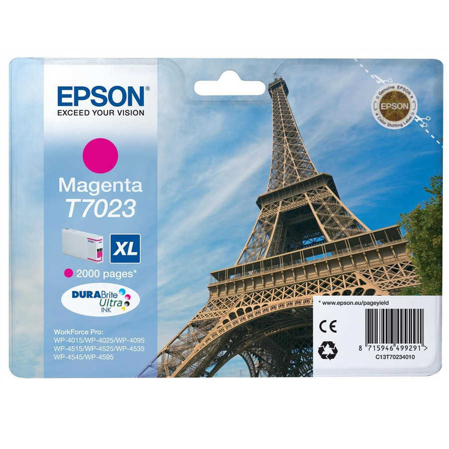 Epson C13T70234010 T7023 XL M 2.000 Sayfalık Yüksek Kapasiteli Kırmızı Orijinal Inkjet Kartuş