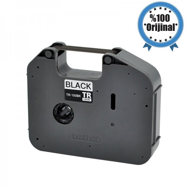 Brother P-Touch TR-100BK P-Touch 100mt Siyah Etiket  Ribon