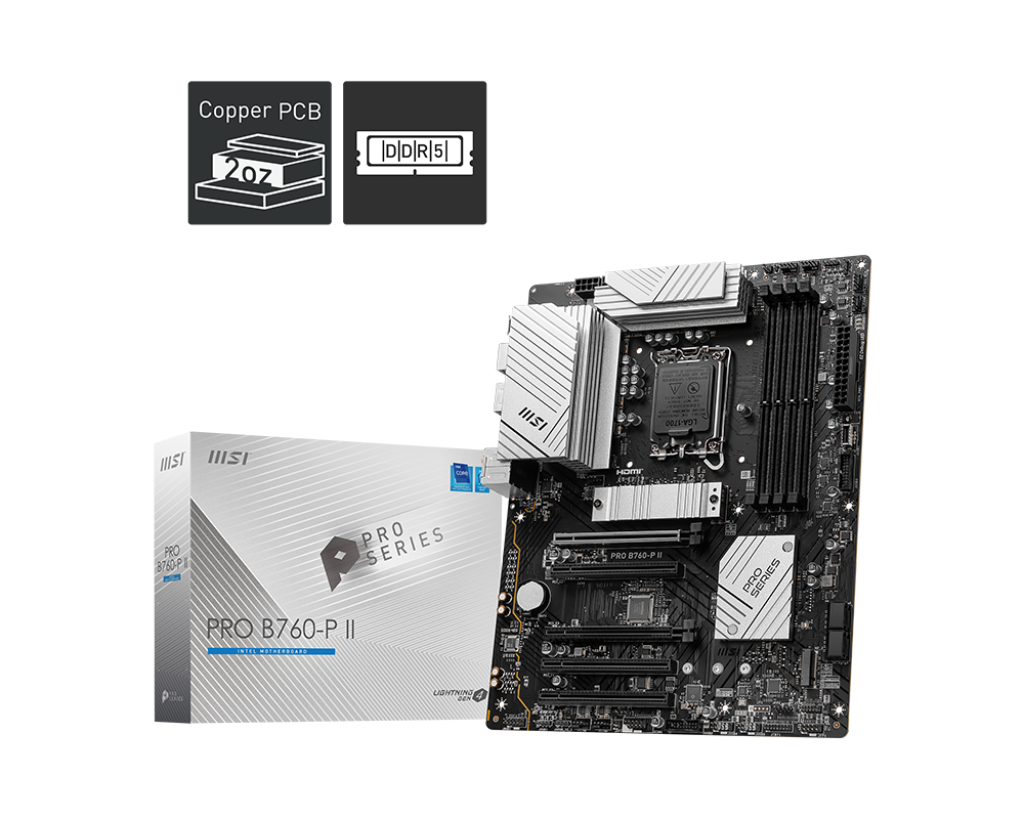 Msi PRO B760-P II Sc-1700 B760 DDR5 7000Mhz M2 2.5Gbit LAN ATX INTEL Anakart