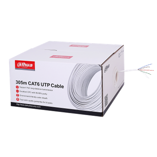 Dahua DH-PFM923I-6UN-C 305Mt UTP CAT6 24AWG Beyaz %100 Bakır LSZH Halogen Free Data Kablosu