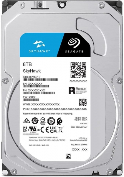 Seagate ST8000VX010-ITH 8 TB 5400Rpm 256MB SATA3 3.5 inch Skyhawk Güvenlik Harddisk İthal