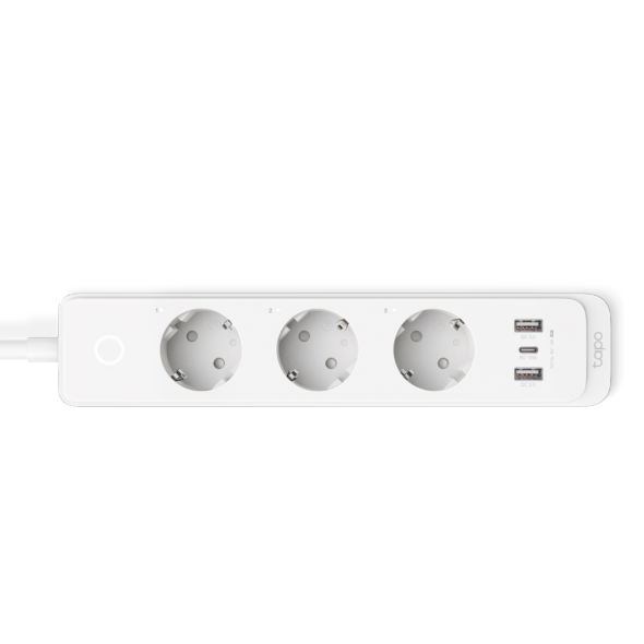 Tp-Link TAPO P300 3 lü 1mt 2 Port USB Beyaz Akıllı Priz