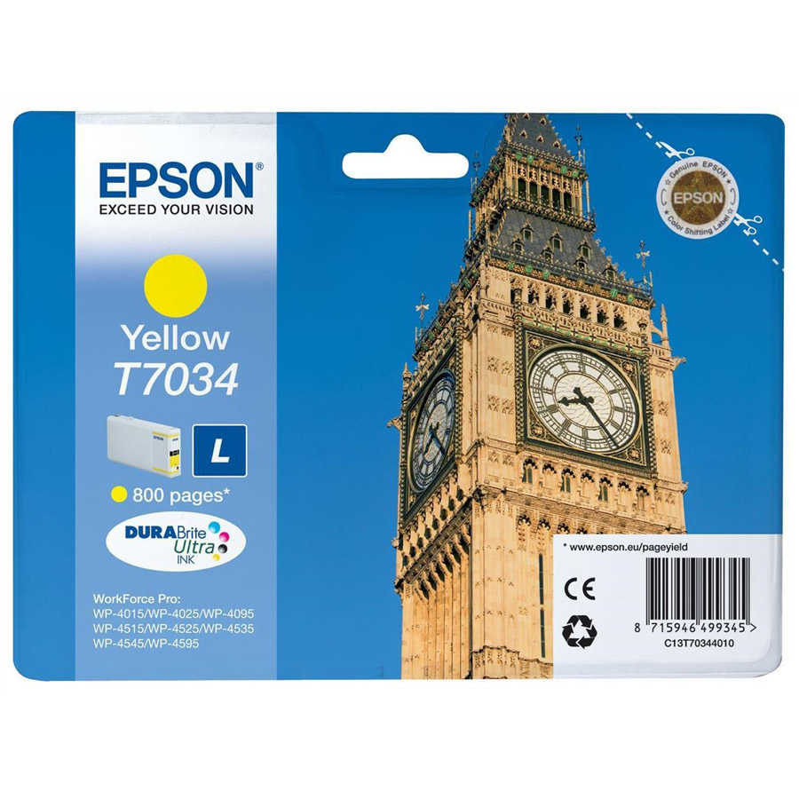 Epson C13T70344010 T7034 L Y 800 Sayfalık Sarı Orijinal Inkjet Kartuş