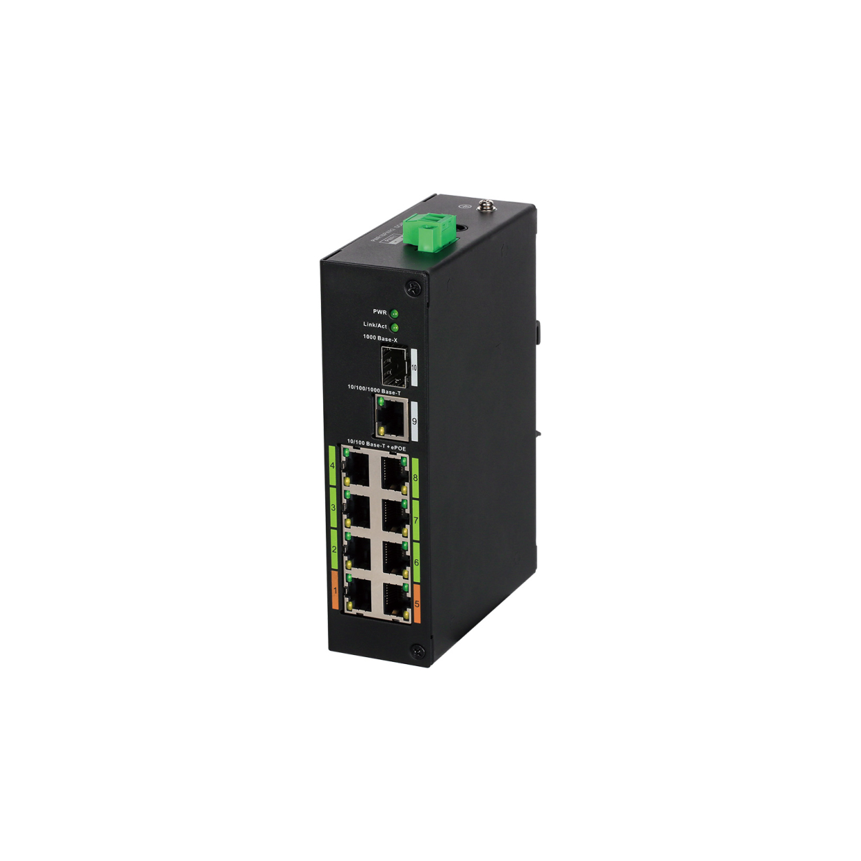 Dahua LR2110-8ET-120 8 Port Gigabit PoE 1 Port Gigabit Uplink 1 Port SFP 120W Endüstriyel Yönetilebilir Switch