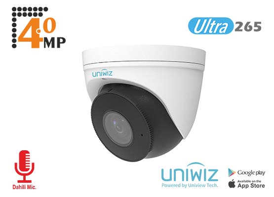 Uniwiz IPC-T314-APKZ 4 MP 2.8-12mm Motorize Lens DC POE Destekli Mikrofonlu 30Mt IR Dome Kamera