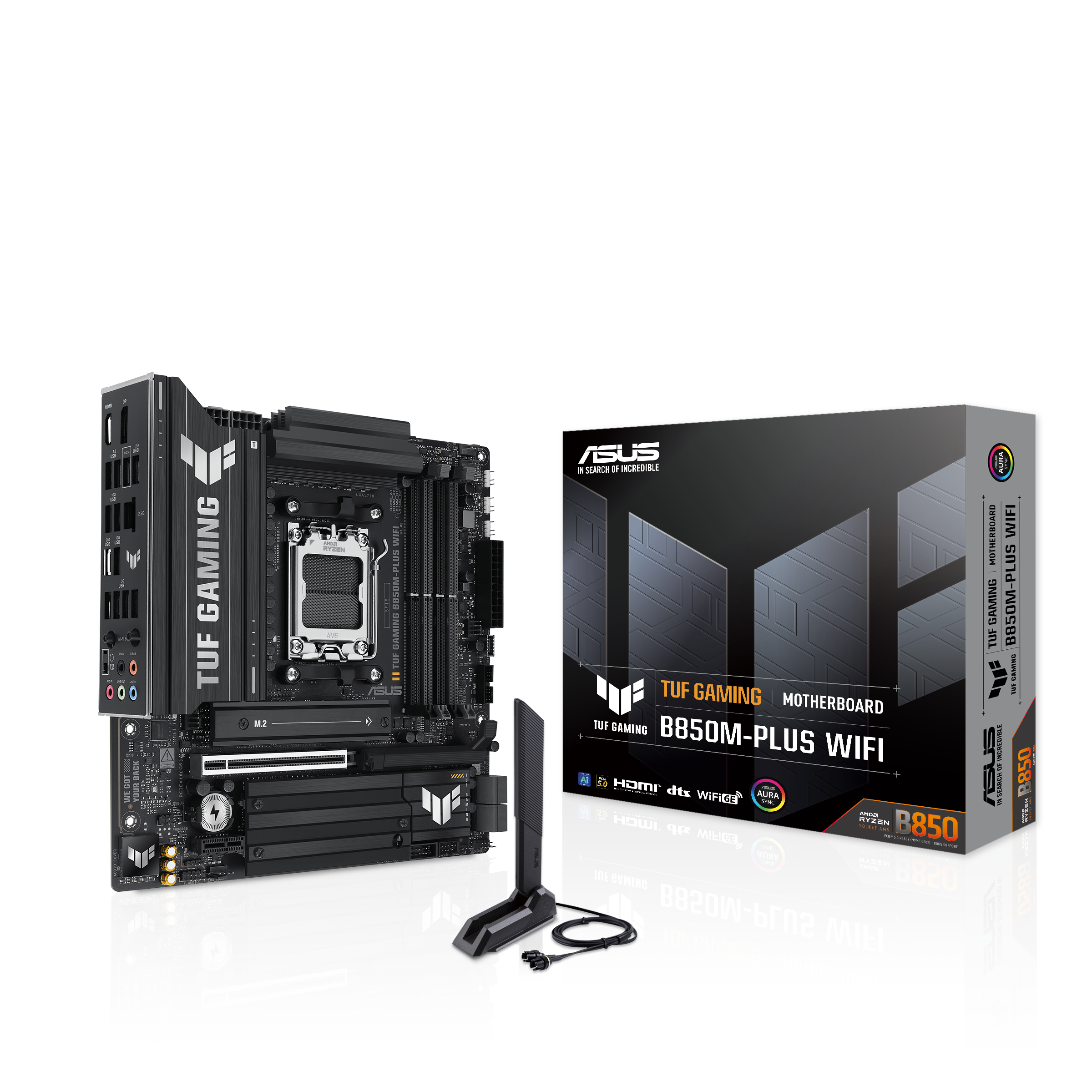 Asus TUF GAMING B850M-E WIFI Sc-AM5 DDR5 8000Mhz 3xM2 Wifi 6E 2.5Gbit RGB mATX AMD Anakart