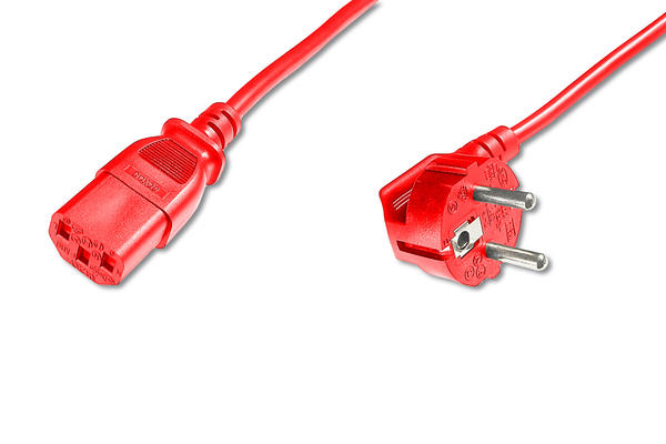Beek BC-PWR-SCH-C13-018-R 1.8 Mt Schuko to C13 10A 3.075mm Kırmızı Güç kablosu