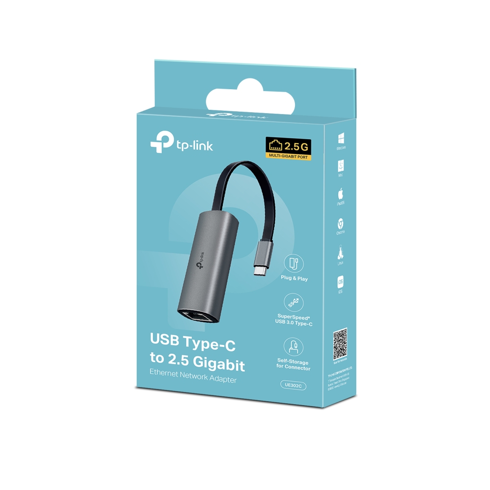 Tp-Link UE302C Usb Type C to 1 Port RJ45 2.5Gbit Ethenrnet Ağ Adaptörü