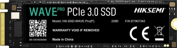 Hiksemi HS-SSD-WAVE-P-512G 512 GB 2500-1025mb/s PCIe NVMe Gen3 M.2 22x80 3D NAND SSD Harddisk