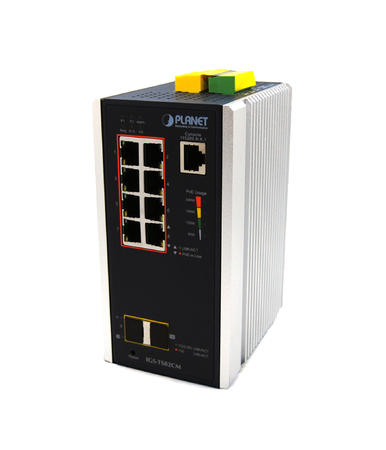 Planet PL-IGS-TS82CM 8 Port Gigabit PoE+ 2 Port SFP L2+ 240W Endüstriyel Yönetilebilir Switch