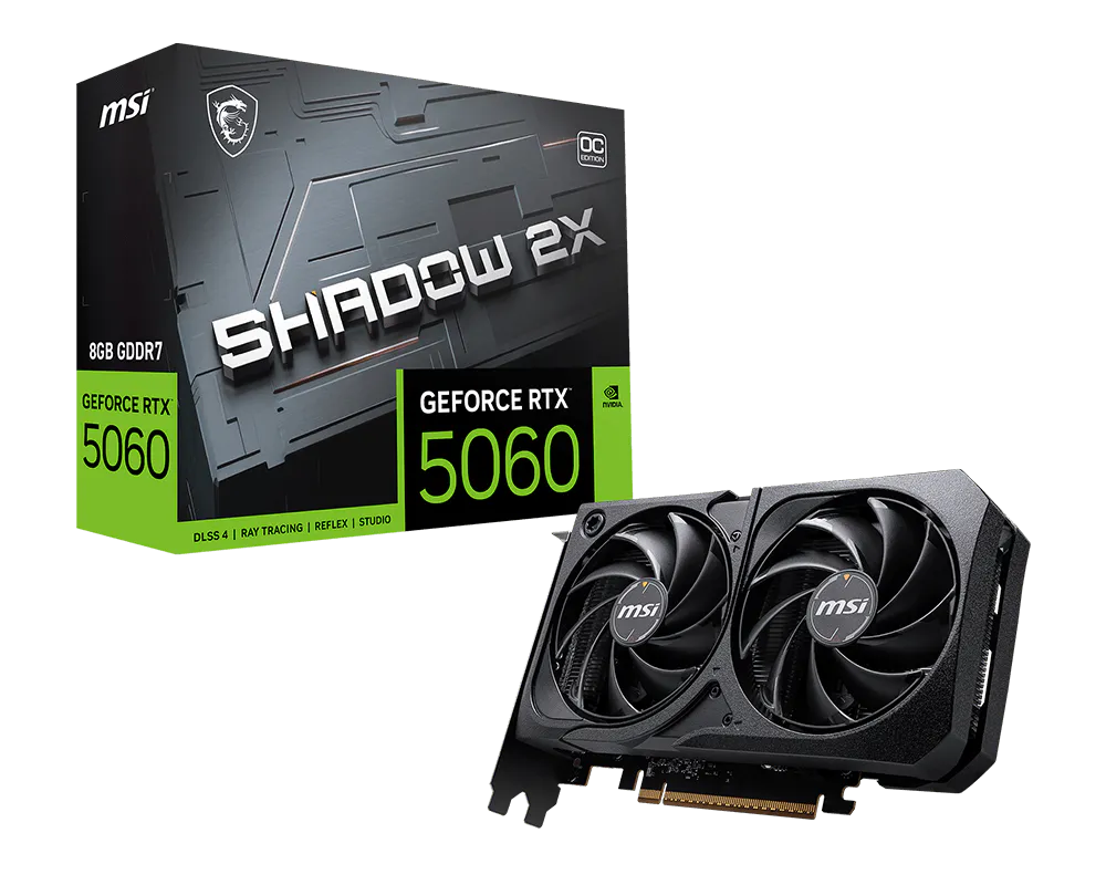 Msi RTX 5060 8G SHADOW 2X OC MAX 8GB GeForce RTX 5060 Shadow 2X OC MAX 128Bit NVIDIA Ekran Kartı