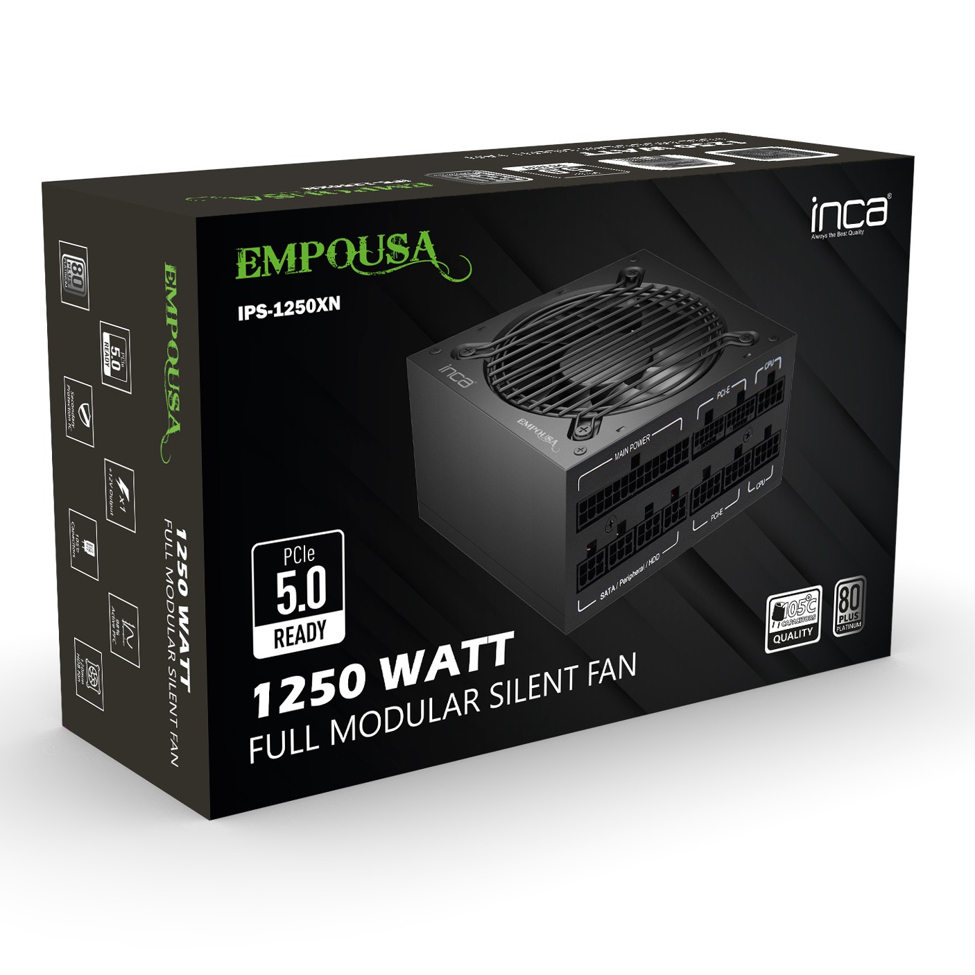 Inca IPS-1250XN 1250 Watt 80 Plus Platinium 12cm Fanlı Tam Modüler ATX Power Supply