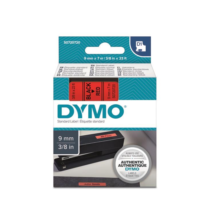 Dymo 40917 S0720720 D1 9mm 7Mt Kırmızı Üzeri Siyah Etiket