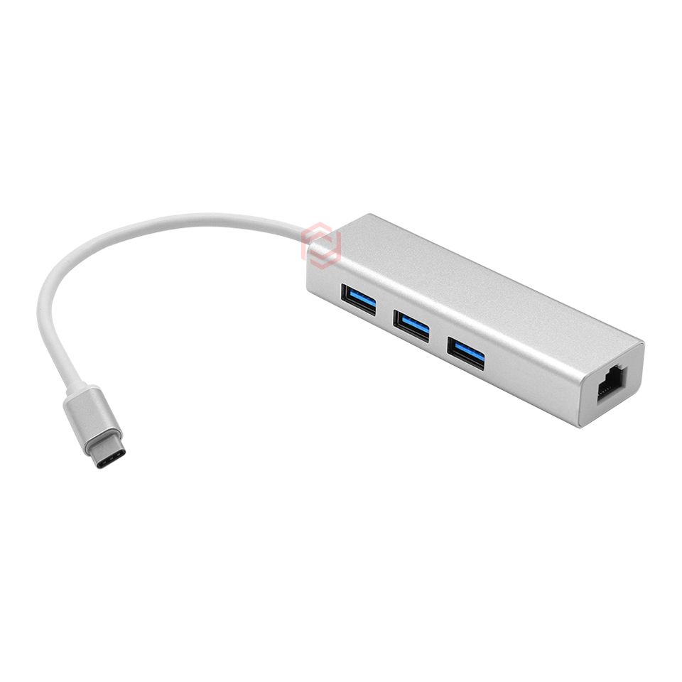 Friby FA-7650TC USB Type C to Gen1 Port RJ45 Gigabit 3 Port USB 3.0 Ethenrnet Adaptör