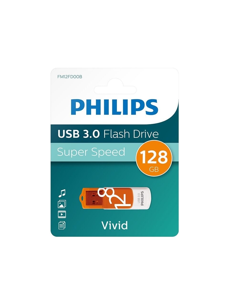 Philips FM12FD00B 128 GB USB 3.0 Vivid Turuncu USB Flash Bellek