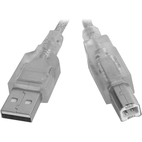 Inca IPR-1T 1.5 Mt USB 2.0 to USB B Şeffaf Yazıcı Kablosu
