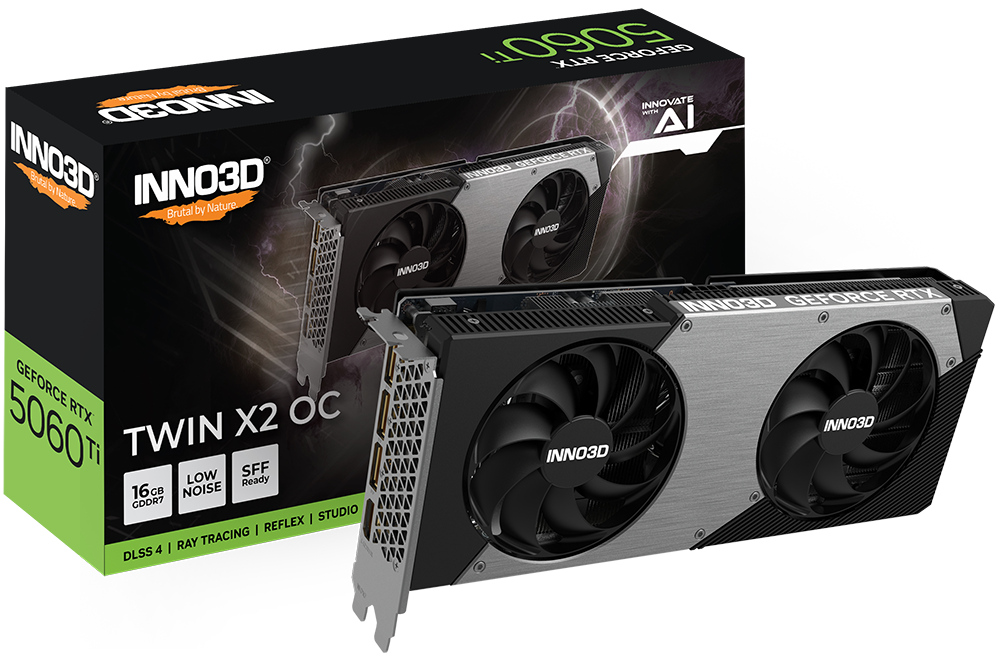 Inno3D N506T2-16D7X-191073N 16 GB GDDR7 GeForce RTX 5060 Ti Twin X2 OC 128Bit NVIDIA Ekran Kartı