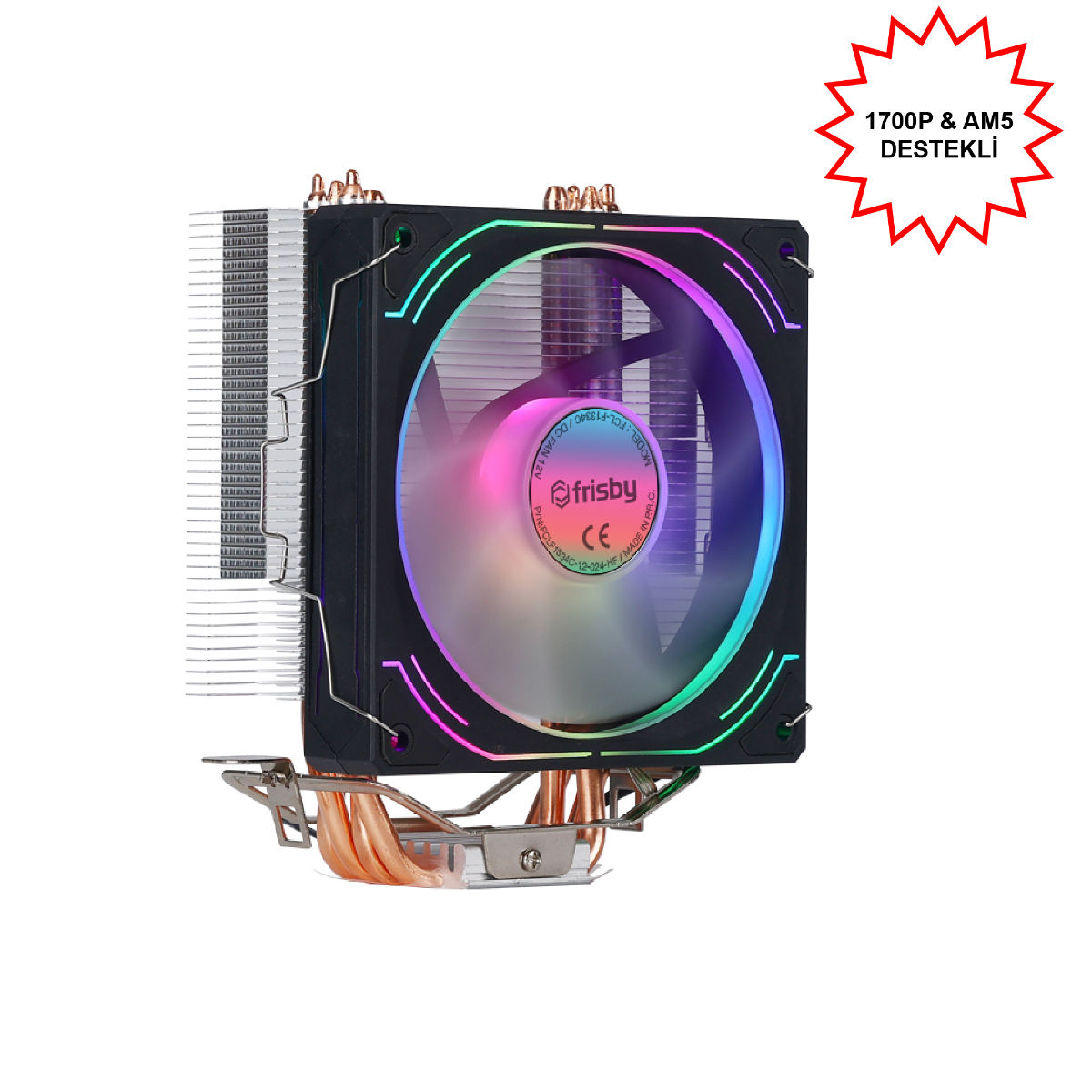 Frisby FCL-F1334C P4S 1x12cm RGB  Fanlı AMD-INTEL AM5 1700 Uyumlu İşlemci Fanı