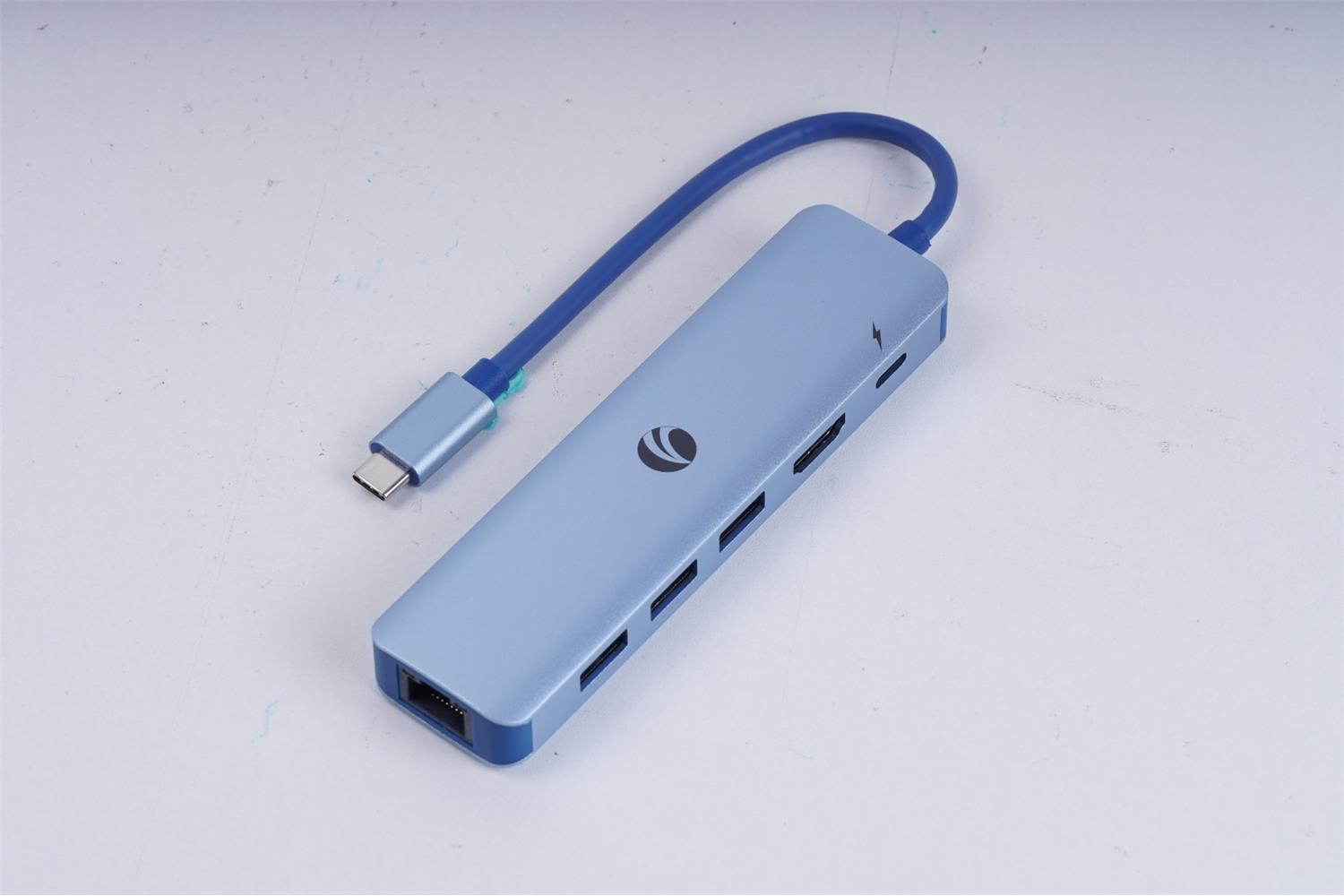 Vcom CUE55 Usb Type C to HDMI 4K RJ45 3x USB 3.0 PD 100W Mavi Usb Dock Station