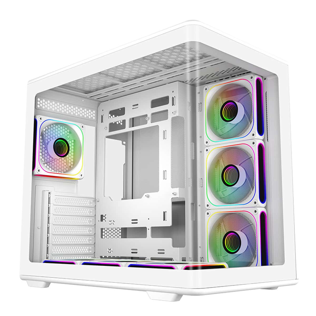 Cooler Master E600-WGNN-S02 PSU YOK Master Elite 600 Curve TG 3x12cm ARGB Fanlı Beyaz Bilgisayar Kasası