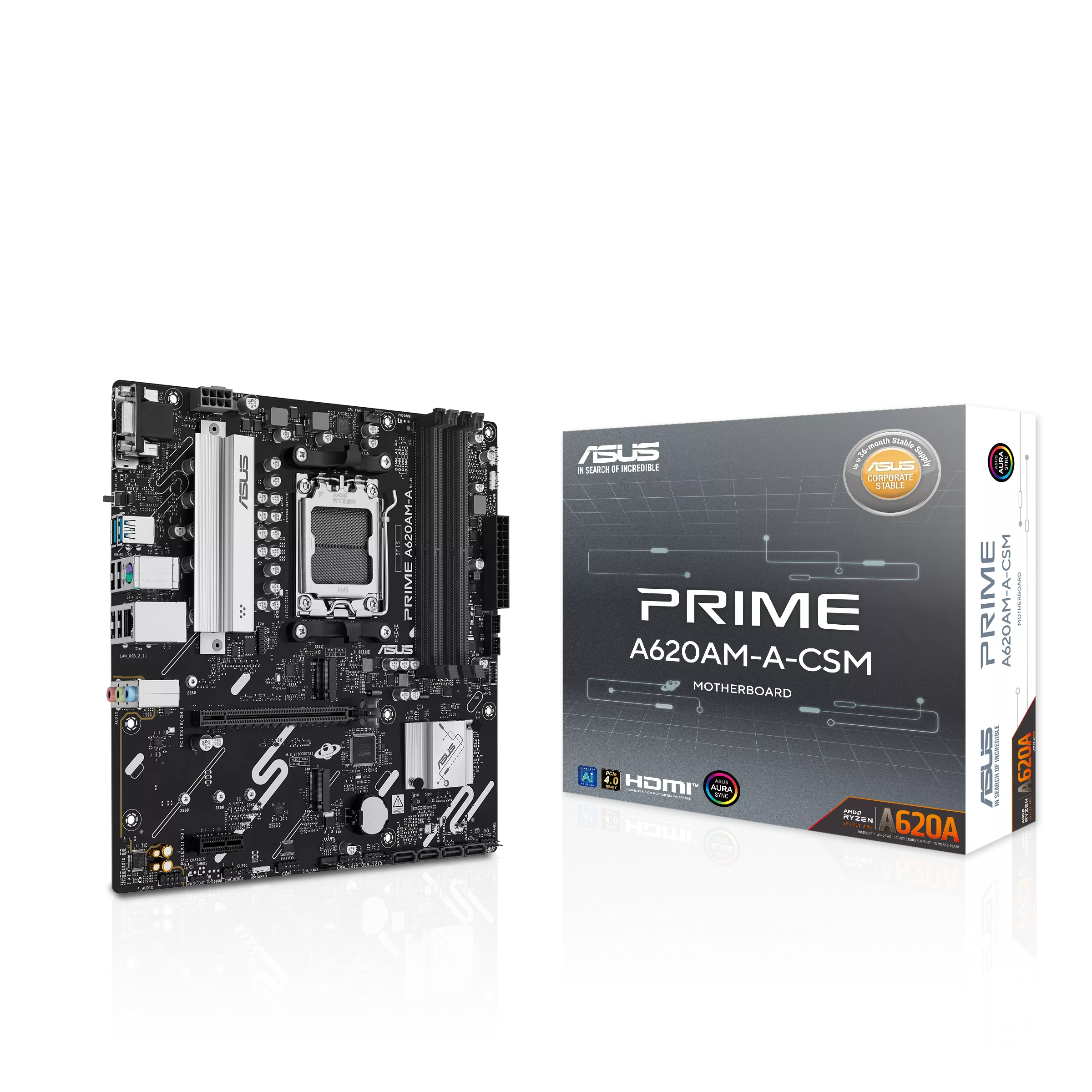 Asus PRIME A620AM-A-CSM Sc-AM5 DDR5 7600Mhz 2xM2 1Gb LAN mATX AMD Anakart