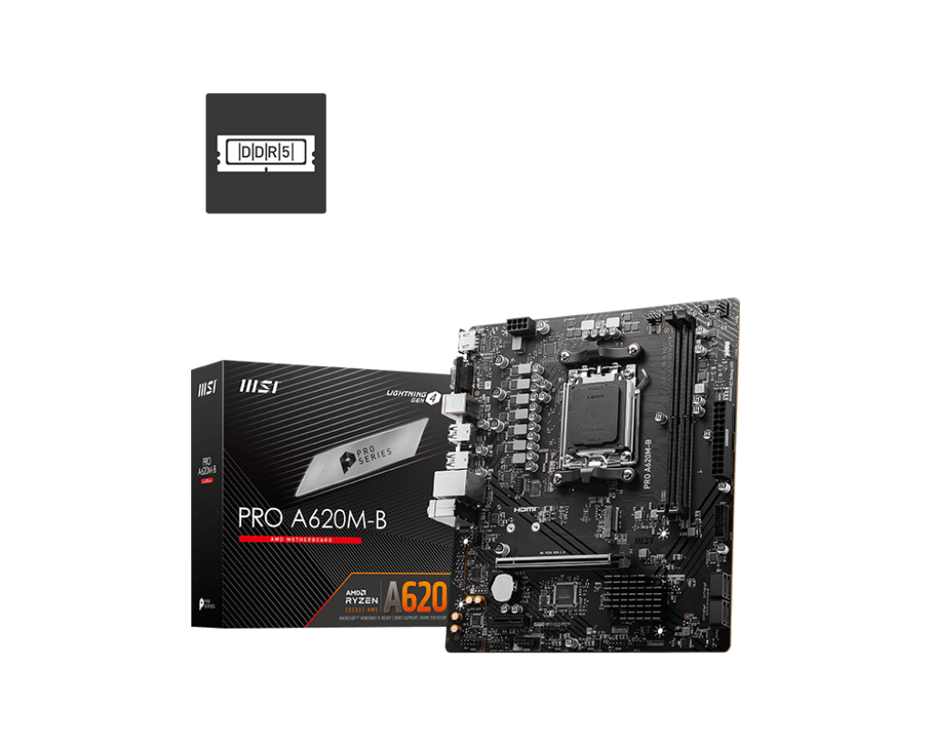 Msi PRO A620M-B Sc-Am5 A620 DDR5 6800Mhz M2 JARGB_v2 mATX AMD Anakart