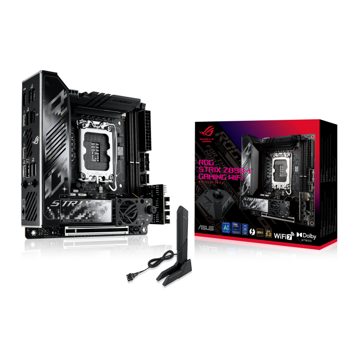 Asus ROG STRIX Z890-I GAMING WIFI Sc-1851 DDR5 8600Mhz 5xM2 Wifi7 2.5Gbit Aura RGB ATX INTEL Anakart