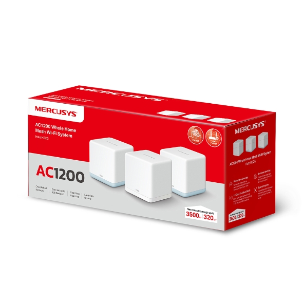 Tp-Link Mercusys Halo H32G 3 lü Paket 2 Port Gigabit AC1200 Dual Band Menzil Genişletici