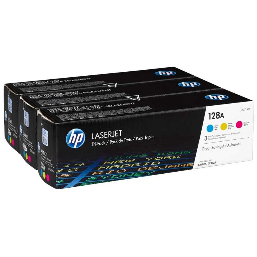 Hp CF371AM 128A Mavi Kırmızı Sarı 3 lü Orijinal Lazer Toner