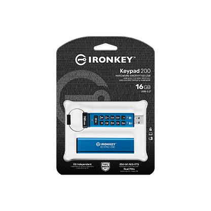 Kingston IKKP200/16GB 16 GB 145-115 Mb/s IronKey Keypad 200 140-3 LVL 3 USB 3.0 Flash Bellek