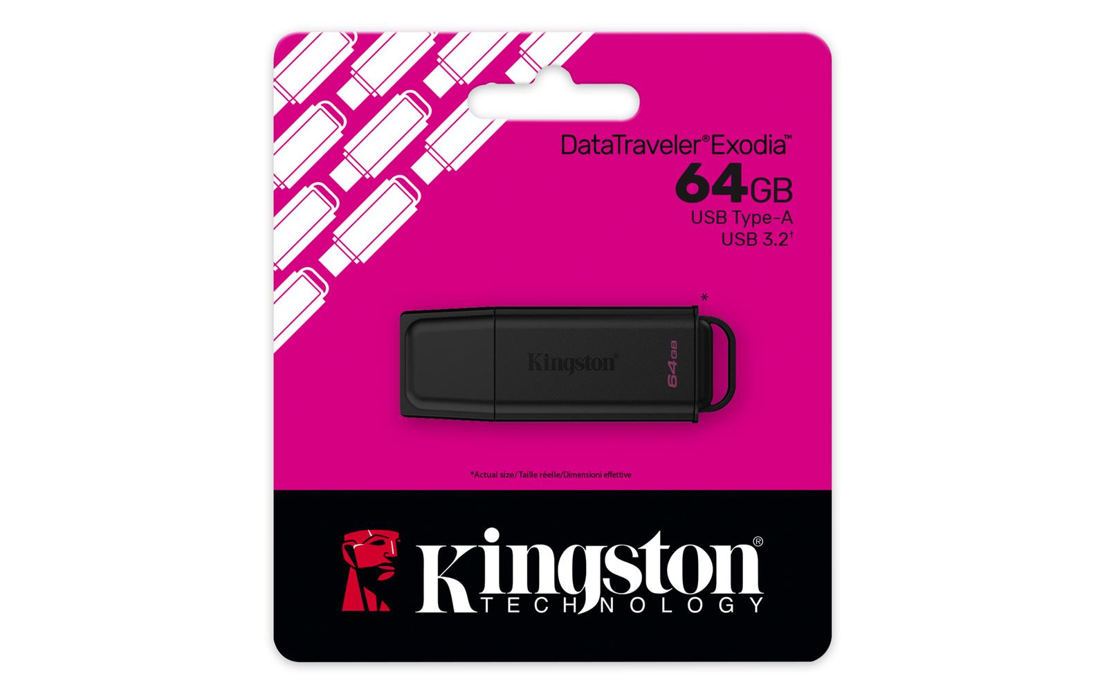 Kingston DTXG2/64GB 64 GB Portable Exodia DataTraveler USB 3.2 Gen1 USB Flash Bellek