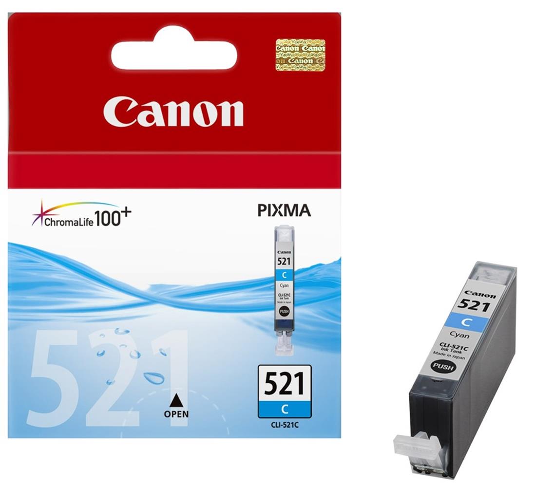 Canon 2934B004 CLI-521C 9Ml 500 Sayfalık Mavi Orijinal Inkjet Kartuş