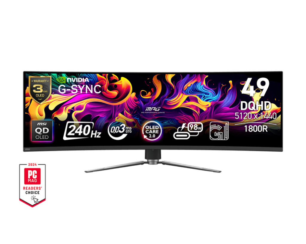 Msi MPG 491CQPX QD-OLED 49 inch 5120x1440 0.03ms 240Hz HDMI DP Curved Oyuncu monitörü
