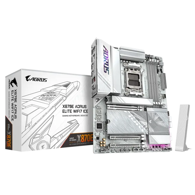 Gigabyte X870E AORUS ELITE WIFI7 ICE Sc-AM5 DDR5 8200MHz 2xM2 2.5Gbit Wi-Fi 7 ATX AMD Anakart