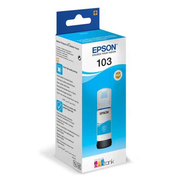 Epson C13T00S24A 103 EcoTank 65ml 4.500 Sayfalık Mavi Orijinal Mürekkep