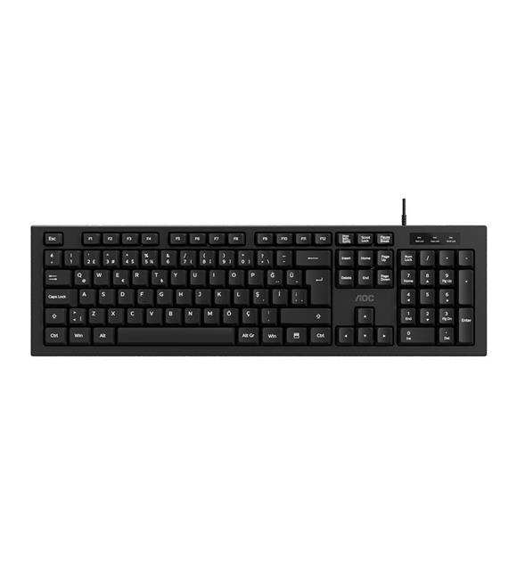 Aoc KB130B/38 USB Q TR 1.8mt Multimedia Siyah 1.8 mT Kablolu Klavye