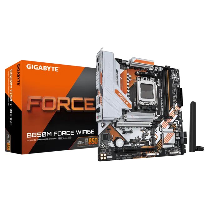 Gigabyte B850M FORCE WIFI6E Sc-AM5 DDR5 9600Mhz 3xM2 2.5Gbit Wi-Fi 6E mATX AMD Anakart